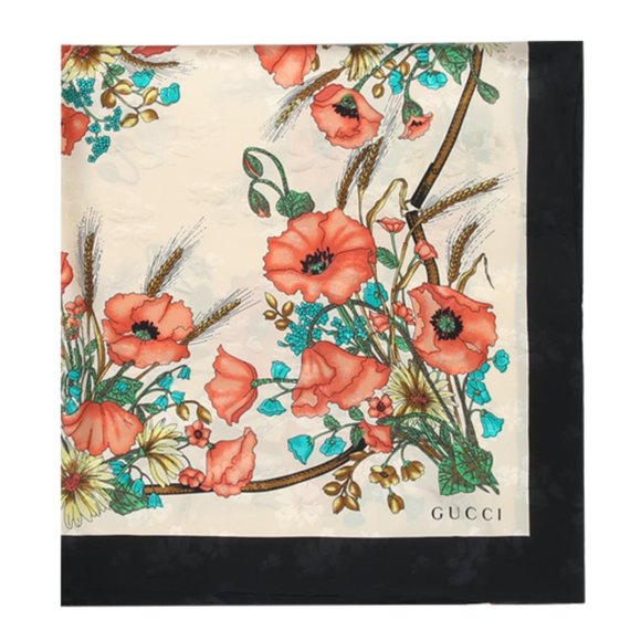 Gucci Silk Floral Scarf with Slight Shimmer - Picture 1 of 14